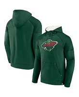 Fanatics Men's Green Minnesota Wild Iconic Defender Raglan Pullover Hoodie