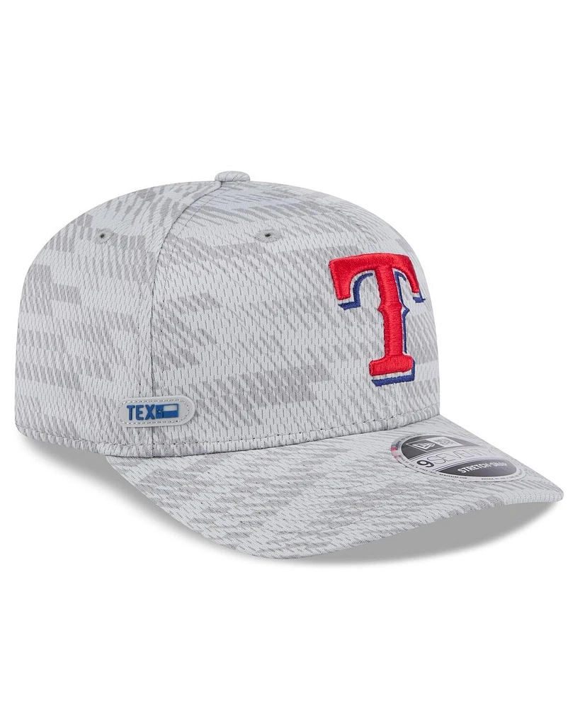 New Era Men's Gray Texas Rangers 2025 Mlb Clubhouse 9SEVENTY Stretch-Snap Hat