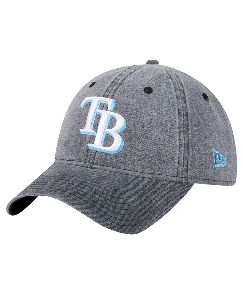 New Era Men's Black Tampa Bay Rays Rugged Team 9TWENTY Adjustable Hat