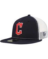 New Era Men's Navy Cleveland Guardians Team Color 59FIFTY Trucker Fitted Hat