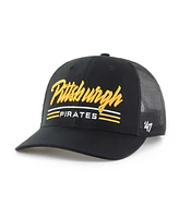 '47 Brand Men's Black Pittsburgh Pirates Garner Trucker Adjustable Hat