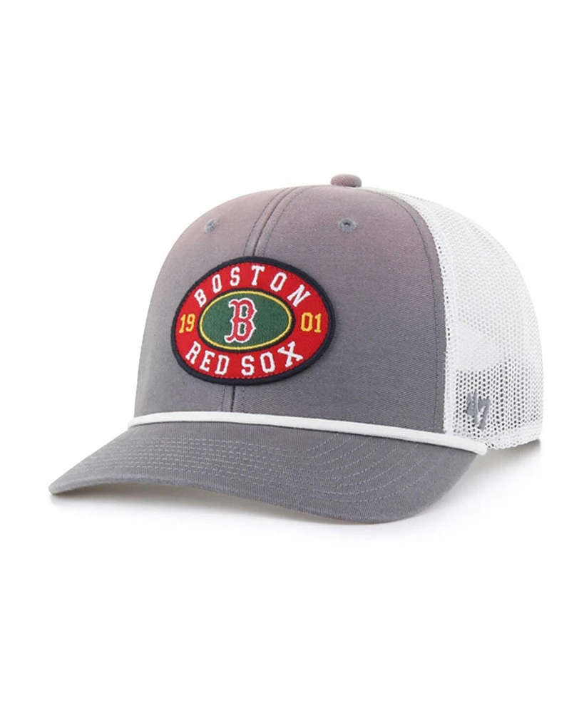 '47 Brand Men's Gray/White Boston Red Sox Tide Sweep Rope Trucker Adjustable Hat