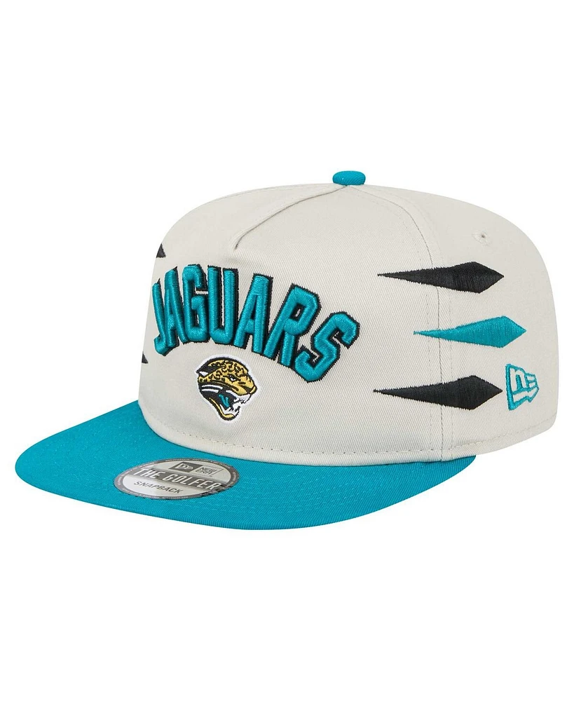 New Era Men's Stone/Teal Jacksonville Jaguars Athletic Golfer Snapback Hat