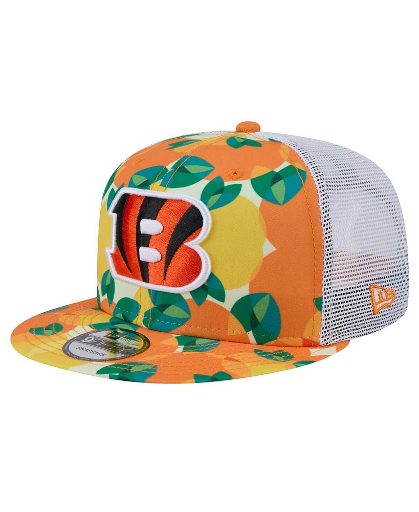 New Era Men's Orange Cincinnati Bengals Citrus 9FIFTY Trucker Snapback Hat