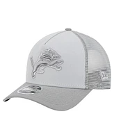 New Era Men's Gray Detroit Lions Domain 9FORTY A-Frame Trucker Adjustable Hat