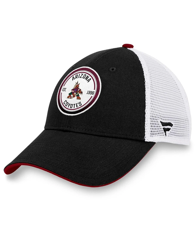 Fanatics Men's Black/White Arizona Coyotes Iconic Gradient Trucker Snapback Hat
