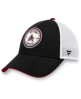 Fanatics Men's Black/White Arizona Coyotes Iconic Gradient Trucker Snapback Hat