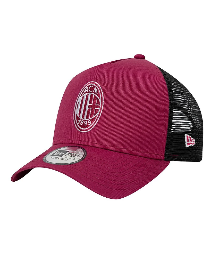 New Era Men's Red Ac Milan Trucker Adjustable Hat
