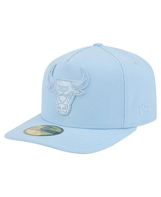 New Era Men's Light Blue Chicago Bulls Colorpack A-Frame Pinch Front 59FIFTY Fitted Hat