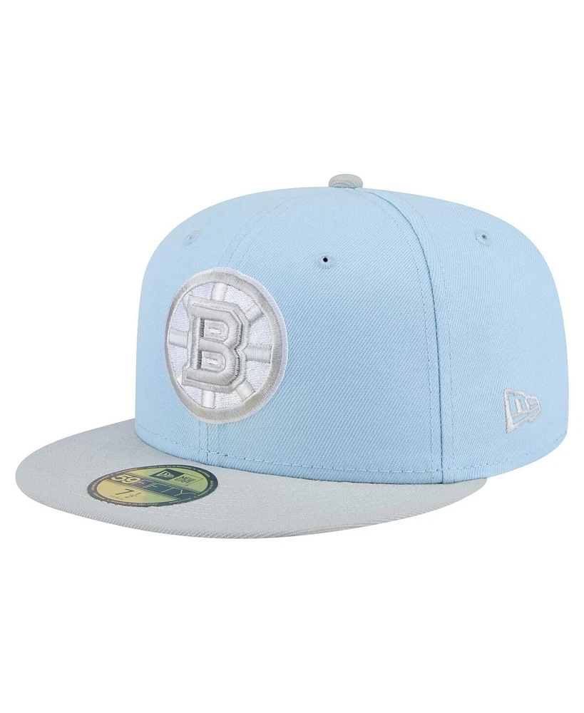 New Era Men's Light Blue/Gray Boston Bruins Color Pack Two-Tone 59FIFTY Fitted Hat