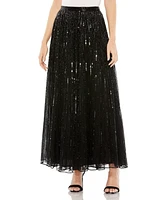 Mac Duggal Women's Long Sequin Embellished Chiffon Evening Skirt