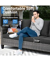 Xizzi Patio Furniture Set 7 Piece High Back Sofa Outdoor Conversation Sets All Weather Wicker Rattan Sectional Couch and Chairs Garden Backya