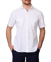 Tailorbyrd Men's Solid Seersucker Short Sleeve Shirt