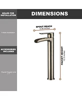 Wide Waterfall Spout Single Hole Bathroom Faucet - Corrosion Resistant, Handle Design, and Solid Brass Construction for Precise Water Control