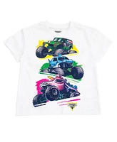 Monster Jam Little Girls Drop Shoulder T-Shirt and Bike Shorts Outfit Set