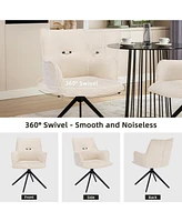Dyhome Modern Swivel Dining Chairs / Accent Chair, with Metal Frame