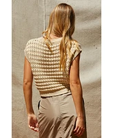 Crescent Women's Lexie Cropped Sweater Knit Top