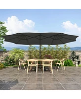 Mondawe 15 ft Double Sided Twin Outdoor Patio Market Umbrella