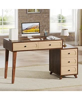 Tribesigns Computer Desk with Drawers, 51-Inch Office Desk with Reversible Drawer Cabinet