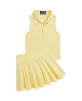Polo Ralph Lauren Toddler and Little Girls Stretch Mesh Half-Zip Boxy Shirt