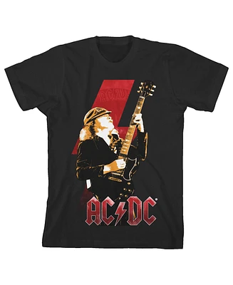 Ac/Dc Boys Acdc Angus Young Limited Color Youth Black Short Sleeve Crew Neck Tee-xl