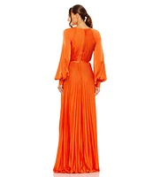Mac Duggal Women's Ruffle Tiered Floral Cut-Out Chiffon Gown