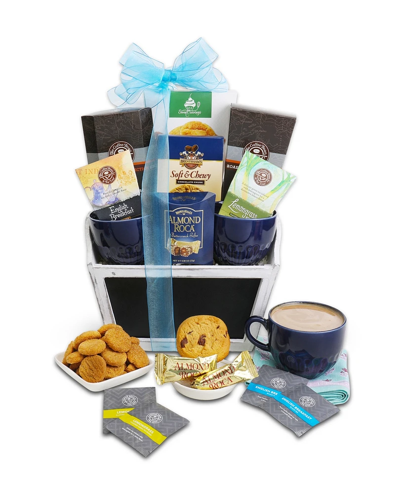 Alder Creek Gift Baskets Coffee Bean Tea Leaf Signature Blend Gift Basket, 10 Piece