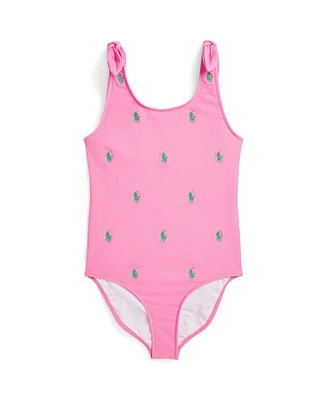 Polo Ralph Lauren Big Girls Pony One-Piece Swimsuit