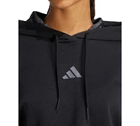 adidas Women's Printed 3-Stripe French Terry Pullover Hoodie
