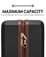 Elle Luxe Journey 3-Piece Expandable Retro Spinner Luggage Set