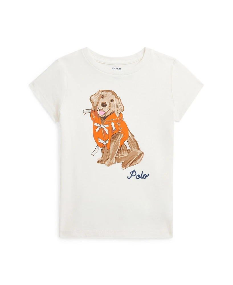 Polo Ralph Lauren Toddler and Little Girls Dog-Print Jersey T-Shirt