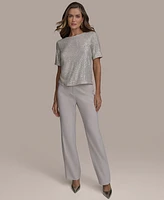 Donna Karan New York Women's Short-Sleeve Sequin Blouse