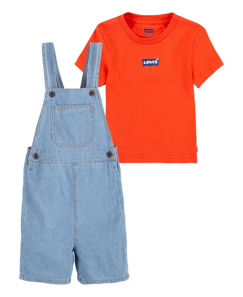 Levi's Toddler Boys 2-Piece Mini Batwing and Shortall Set