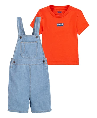 Levi's Toddler Boys 2-Piece Mini Batwing and Shortall Set