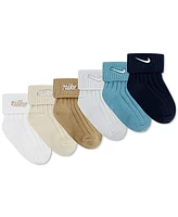 Nike Baby Boys Rib Turn-Cuff Socks, 6 Pack