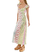 Juniors' Multi-Print Midi Dress