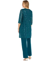 R & M Richards Women's Sequin Lace Jacket, Tank Pants Set