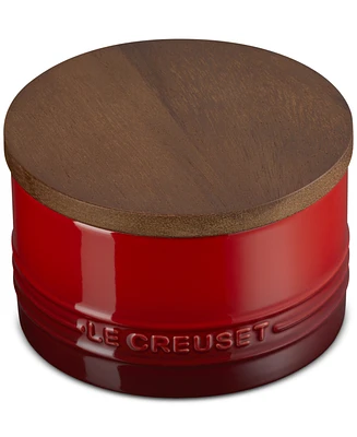 Le Creuset Stoneware Signature Canister with Wood Lid, 16-Oz.