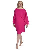 Jessica Howard Plus Embellished Capelet Dress