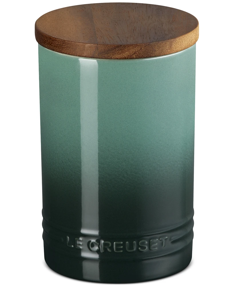 Le Creuset Stoneware Signature Canister with Wood Lid, 26-Oz.