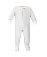 Hudson Baby Boys Cotton Zipper Sleep and Play 3pk, Royal Safari, 3-6 Months