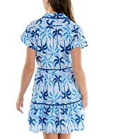 Taylor Women's Floral Tiered Button-Front Mini Dress