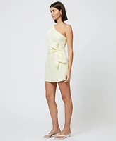 French Connection Women's Birdie Butter Yellow One-Shoulder Mini Dress