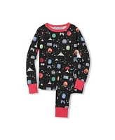 Lands' End Big Girls Long Sleeve Top and Bottom Snug Fit Pajama Set