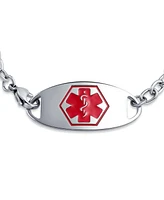 Bling Jewelry Miami Cuban Link Medical Id Bracelet Stainless Steel 7.5 Inch