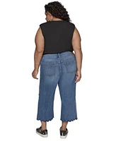 Karl Lagerfeld Paris Plus Size Bon Voyage Graphic T Shirt High Rise Scalloped Hem Jeans