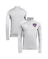 Adidas Men's Silver Fc Dallas 2025 Quarter-Zip Long Sleeve Training Sweatshirt