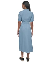 Dkny Jeans Women's Chambray Belted Midi Dress - FJZ