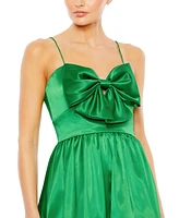 Mac Duggal Women's Bow Front Bubble Hem Mini Dress