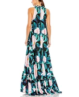 Mac Duggal Women's High Neck Babydoll Dress